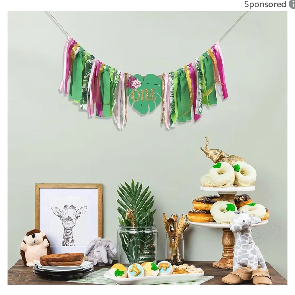 Aloha to One, 1 st. Birthday Luau Theme Highchair Banner